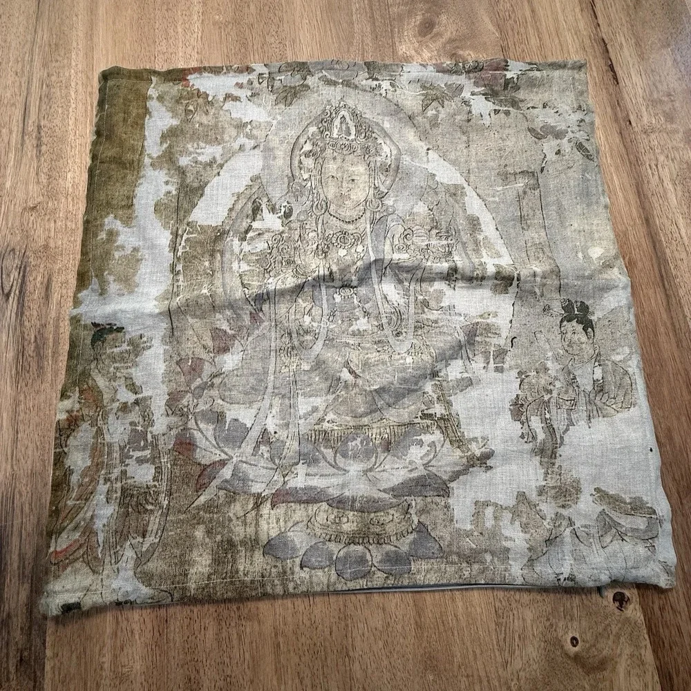 Pine Cone Hill Linen Pillow (COVER ONLY) 22x22 Buddha Zen Global Boho Meditative - Picture 7 of 12